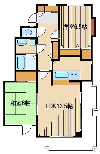 リアス・コート(2LDK/2階)の間取り写真