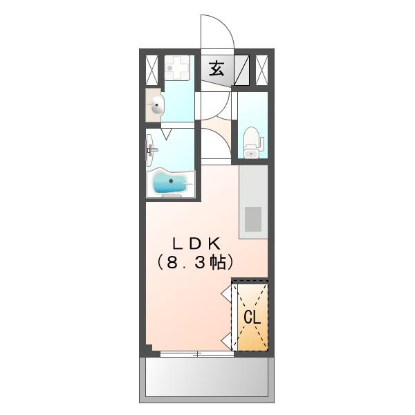 VILLA COURT CARROT7(ワンルーム/1階)の間取り写真