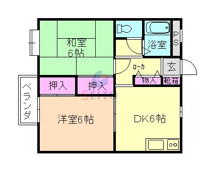 けらっぽ(2DK/2階)の間取り写真
