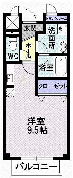 サンフラワーハウス(ワンルーム/1階)の間取り写真