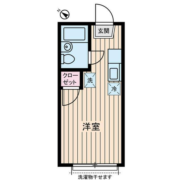 ケー・アトール(ワンルーム/2階)の間取り写真