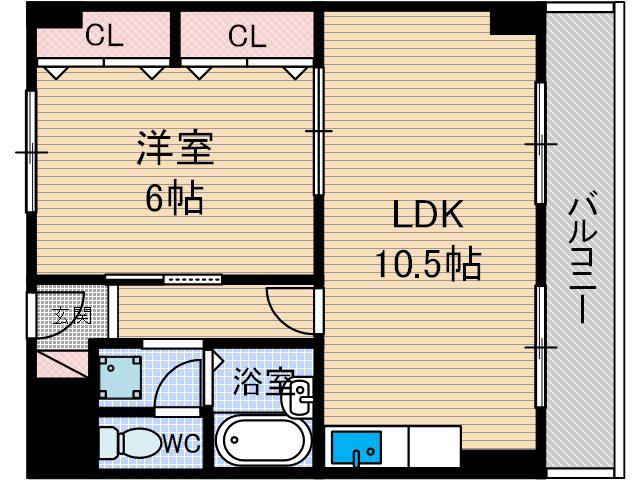 アライブ21(1LDK/5階)の間取り写真