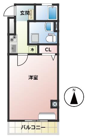 山王町マンション(1K/3階)の間取り写真