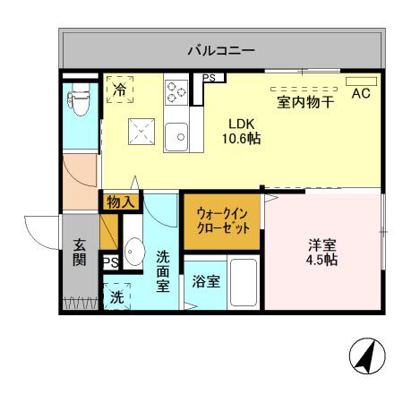 フォルテア B201(1LDK/2階)の間取り写真
