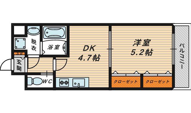 CITYSPIRE鶴見(1DK/3階)の間取り写真
