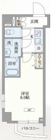 GRAN PASEO神楽坂 グランパセオ神楽坂(1K/5階)の間取り写真