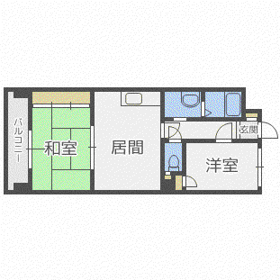 オルゴグラート札幌(1SDK/8階)の間取り写真