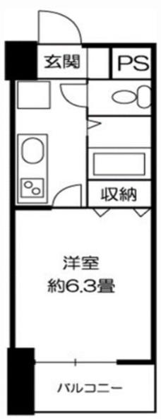 ドミール錦糸町(1K/9階)の間取り写真