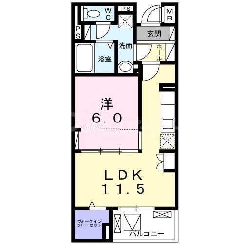 フェリーチェ大鷹(1LDK/4階)の間取り写真