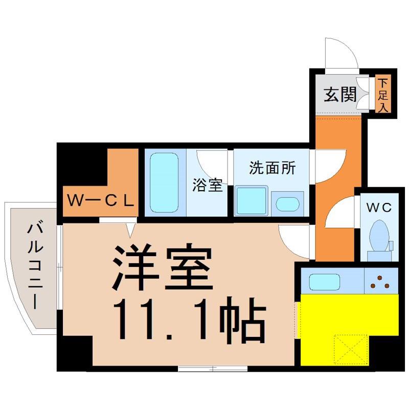 CANON OOSU(ワンルーム/7階)の間取り写真