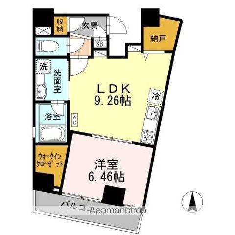 コリドール山手(1LDK/4階)の間取り写真