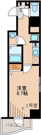 カーサ ユタカ(1K/4階)の間取り写真