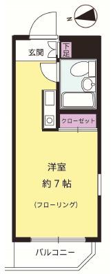 菱和パレス世田谷代田(ワンルーム/1階)の間取り写真
