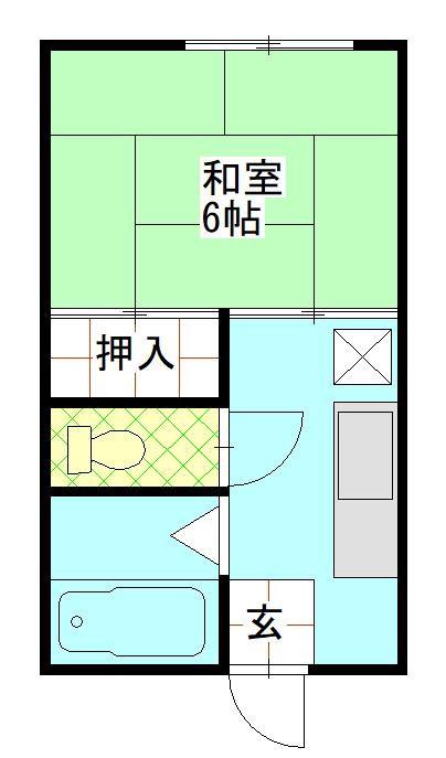 コーポチロル(1K/1階)の間取り写真