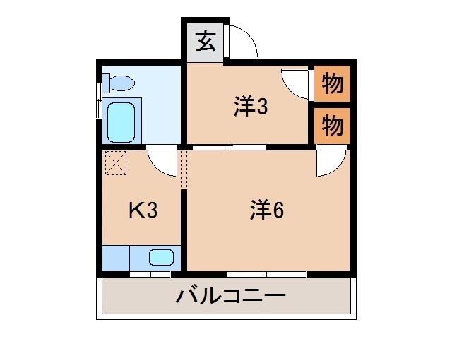 ツバキマンション(2K/2階)の間取り写真