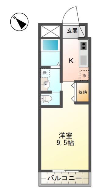 メルベーユ・ラヴィ(1K/3階)の間取り写真