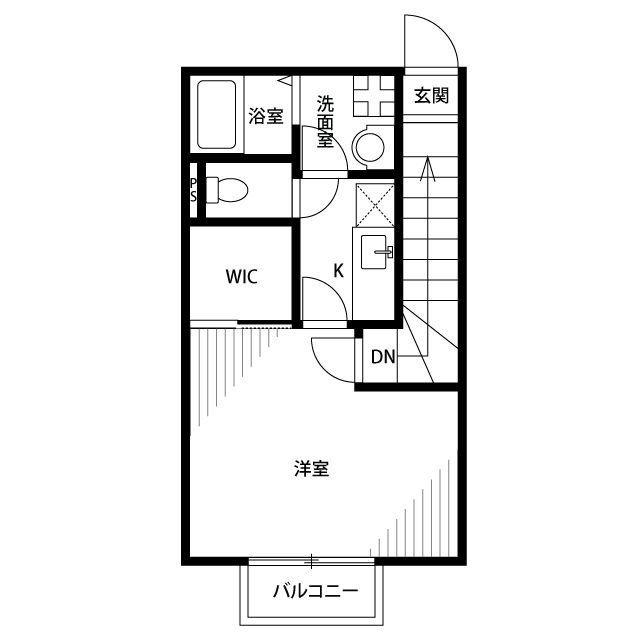 アムールエクセランⅢ(1K/2階)の間取り写真