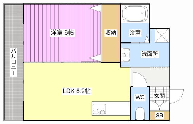 ソルトシティ浜松(1LDK/9階)の間取り写真