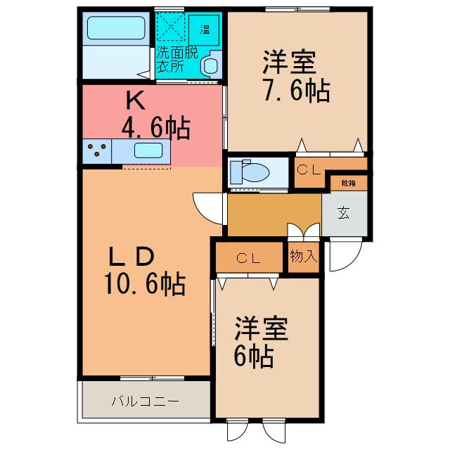 FIT LIFE II(2LDK/3階)の間取り写真