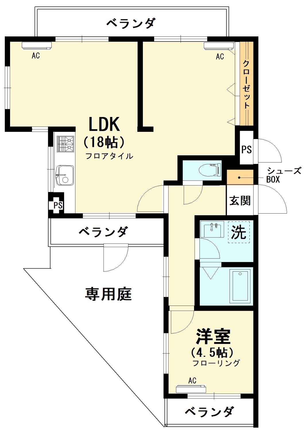 ライオンズマンション松見町(1LDK/2階)の間取り写真