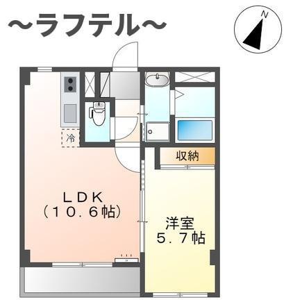 SUNーPHONIA(1LDK/2階)の間取り写真