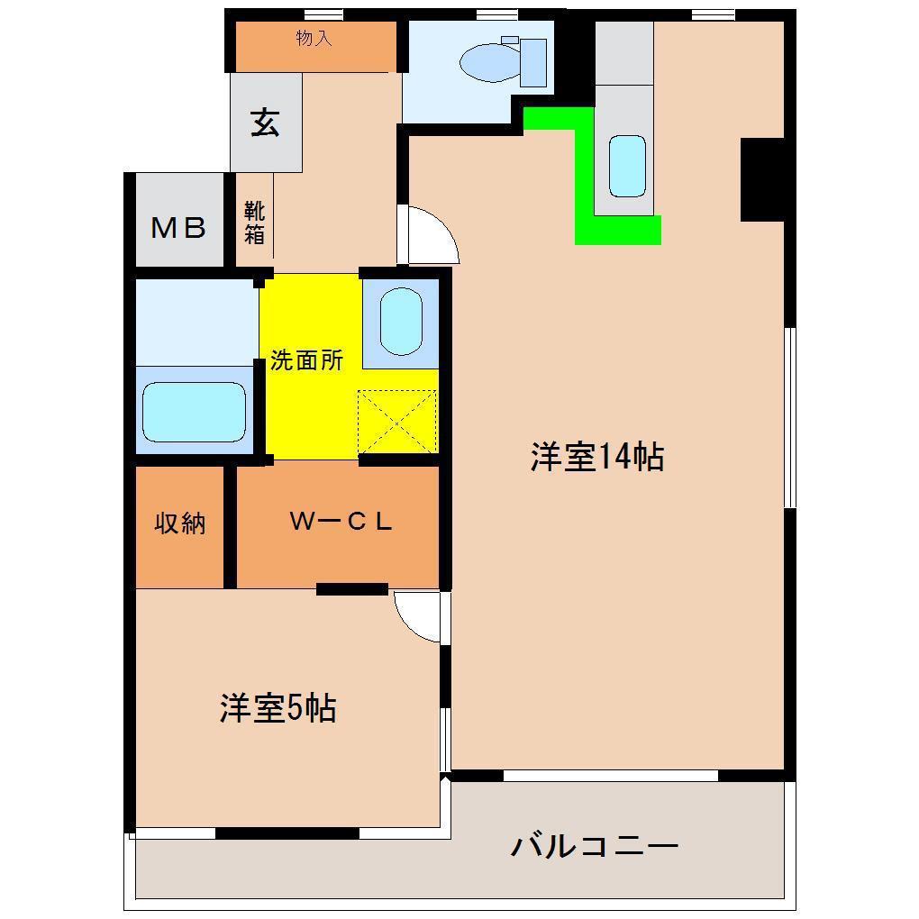 J-7 ジェイセブン(1LDK/3階)の間取り写真