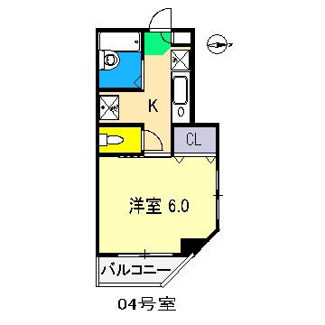 E-CASA入明(1K/2階)の間取り写真