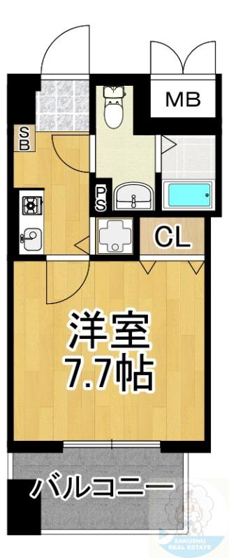宝州博多第一ビル(1K/10階)の間取り写真