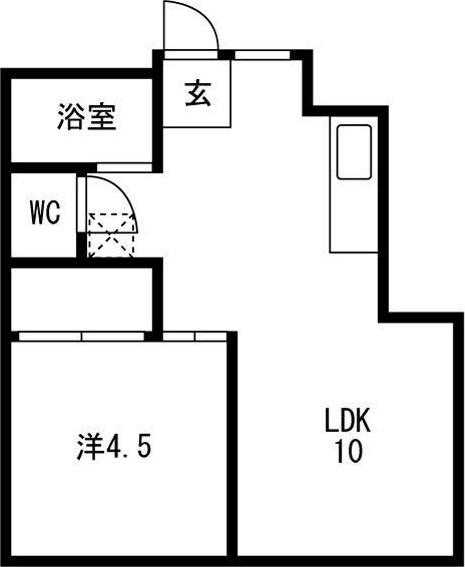 ウインズ庄内(1LDK/2階)の間取り写真