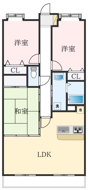 ルナ・ピエーナ泉北(3LDK/6階)の間取り写真