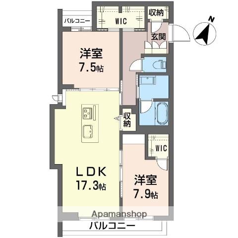シャーメゾンSSCプラス(2LDK/1階)の間取り写真