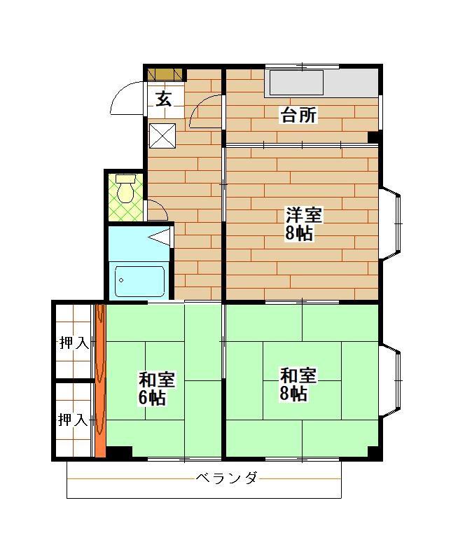 クリーンコーポ(3K/4階)の間取り写真