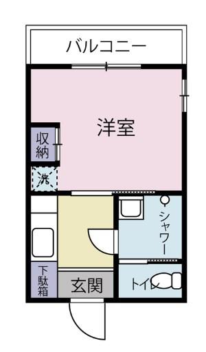 藤和亀有コープ(1K/5階)の間取り写真