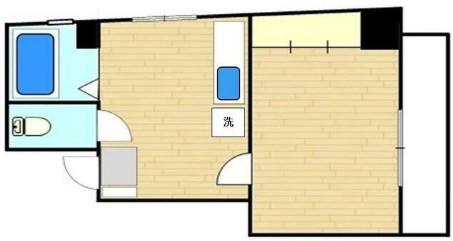 興和マンション(1DK/4階)の間取り写真