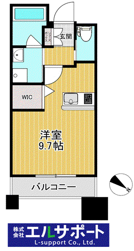 エンクレスト呉服町(ワンルーム/3階)の間取り写真
