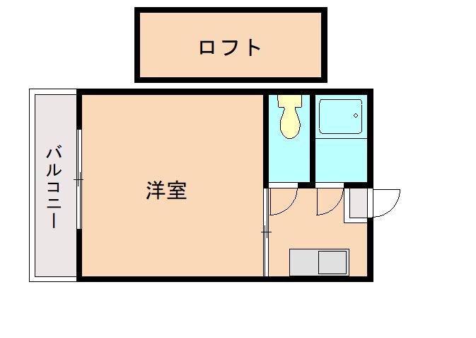 ハーベスト博多南(1K/1階)の間取り写真