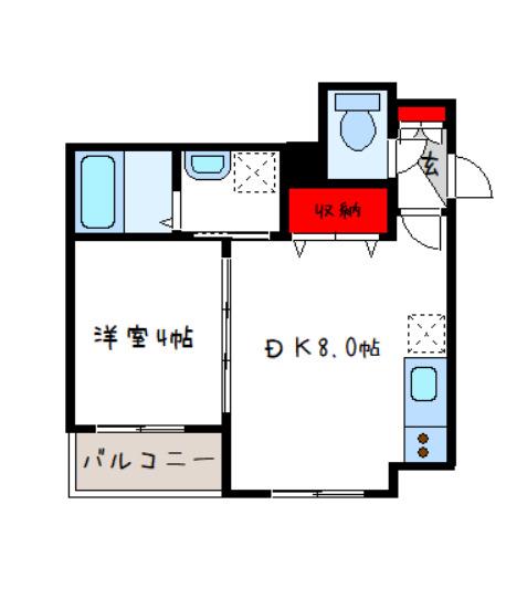 GRAND FUSE(1LDK/1階)の間取り写真