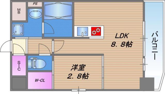 リアライズ小路(1LDK/9階)の間取り写真