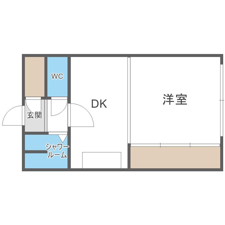 みかほマンション(1DK/3階)の間取り写真