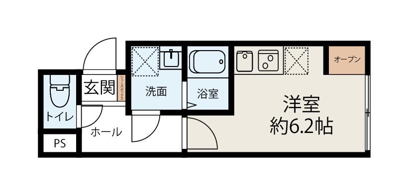 クォーク川崎(ワンルーム/B1階)の間取り写真