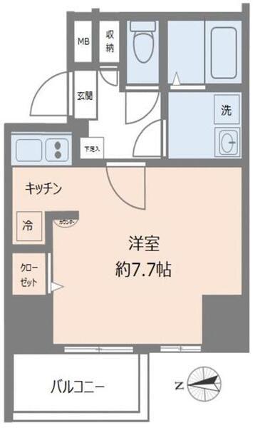 クレイシア蔵前(1K/6階)の間取り写真