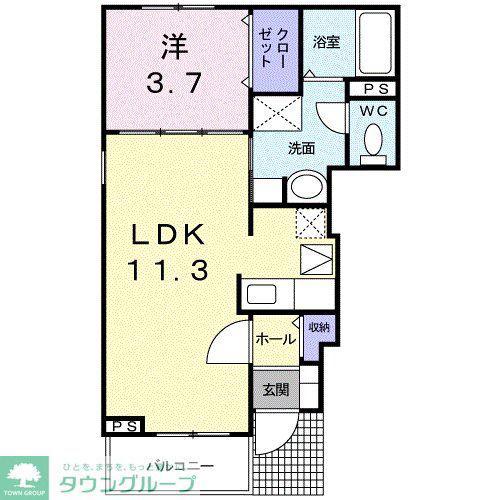 TAKASAKITOTTOSI(1LDK/1階)の間取り写真