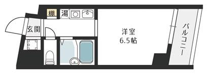 グランディ梅田北(1K/6階)の間取り写真