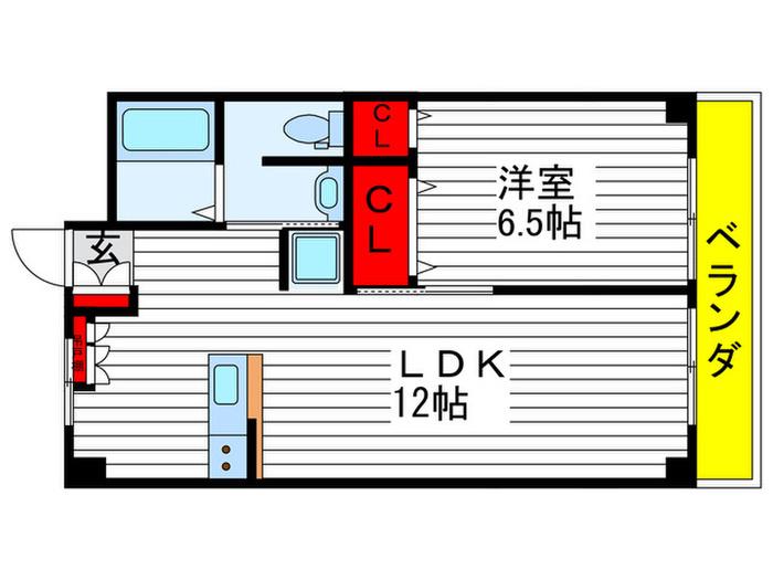 本橋マンション(1LDK/3階)の間取り写真