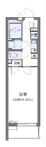 クレイノ陸王(1K/1階)の間取り写真