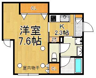 HEBEL HAUS すみれ(1K/1階)の間取り写真