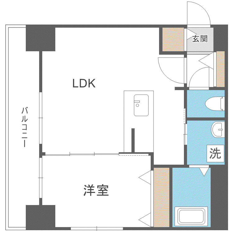 ブロス・ラ・リベルタ(1LDK/4階)の間取り写真