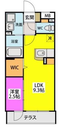 ラ・ブランシュ(1LDK/1階)の間取り写真