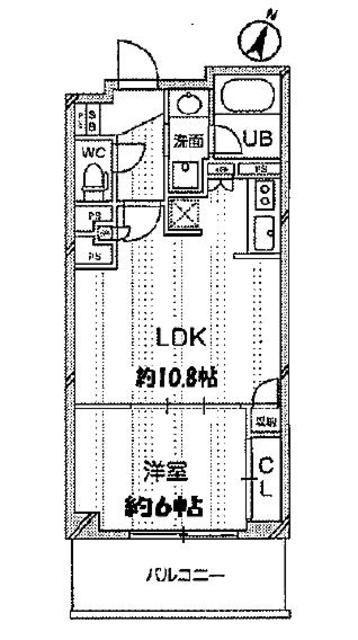 ドゥーエ大宮(1LDK/7階)の間取り写真