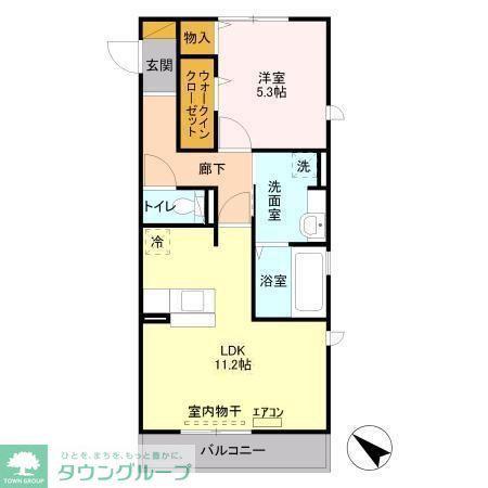 メルベーユおおたかの森 1号棟(1LDK/3階)の間取り写真
